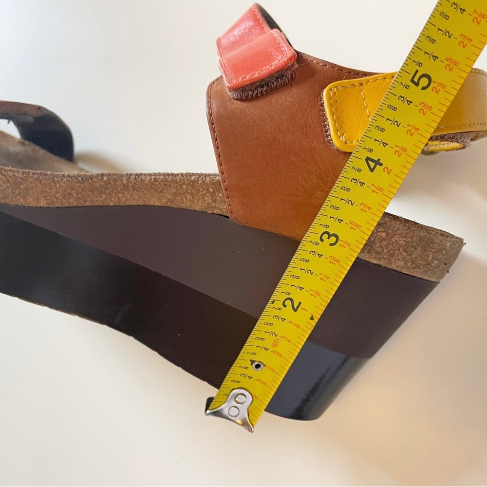 NAOT Genuine Leather Adjustable Color Block Wedge Sandals | 10/10.5 - Picture 9 of 10